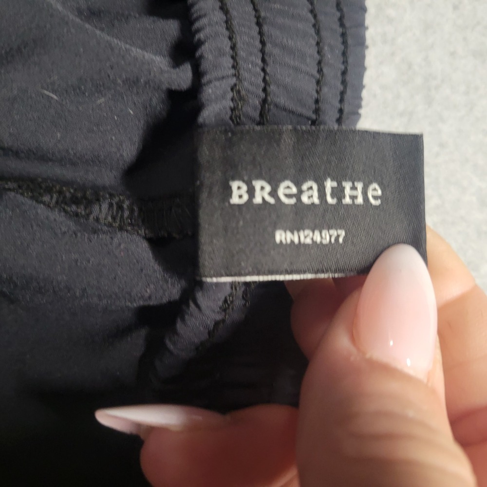 Prana Breathe Mens Yoga Climbing Pants Medium Charcoal Gray Elastic Waist Pocket - Picture 8 of 9